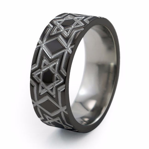 Magen David | Two-Tone Titanium Ring