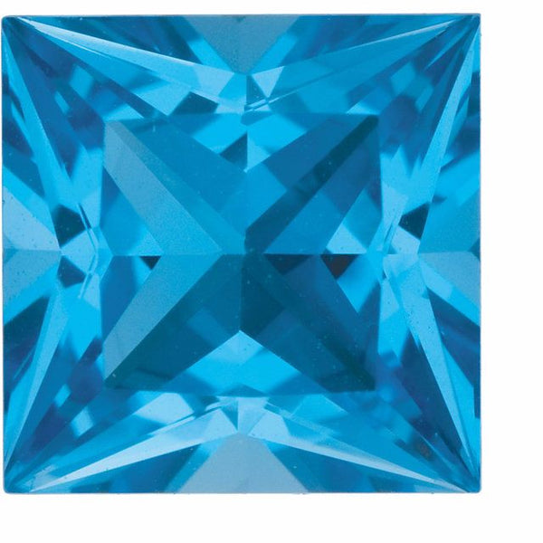 Topaz | Swiss Blue | Princess-Option-Titanium Rings