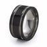 Mens Two Toned Titanium Wedding ring black and natural titanium with a comfort fit band.