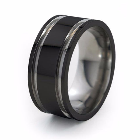 Abyss | Two-Tone Titanium Ring