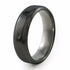 Simple classic black titanium wedding band and titanium ring. Comfort fit. Contour band 