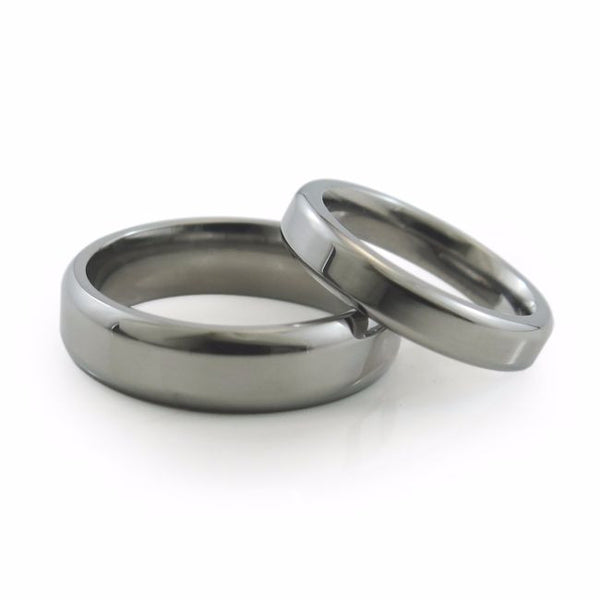 Simple classic titanium wedding band and titanium ring. Comfort fit. Contour band 