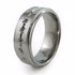 Barbed wire titanium Ring with comfort fit 
