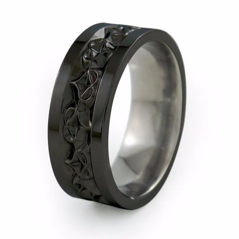 Amore | Mens | Black Titanium Ring