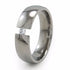 Classic simple elegant titanium ring or wedding band with a single inset gemstone  