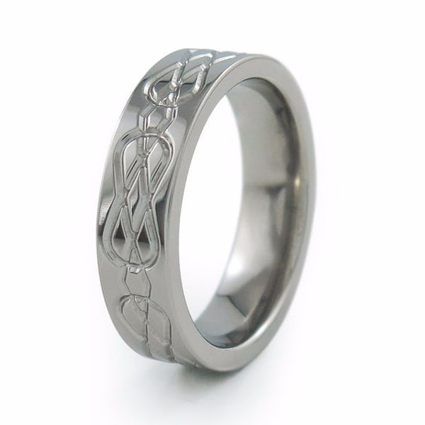 Percival Celtic weave pattern ring, celtic knot pattern ring, mens celtic ring, titanium ring