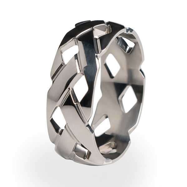 Celtic inspired titanium ring. Wedding ring for men and women