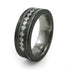 Black Titanium Ring with sound wave engraving of babys heartbeat from Ultrasound, or any sound wave that can be captured. 