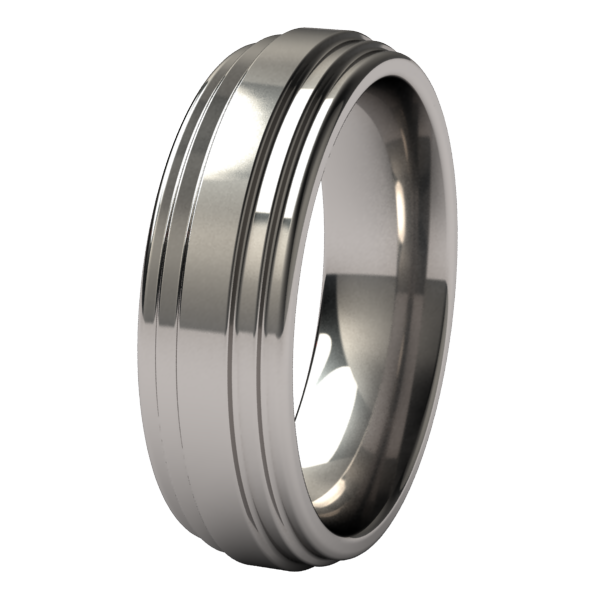 Titanium ring with a curved design and comfort fit 