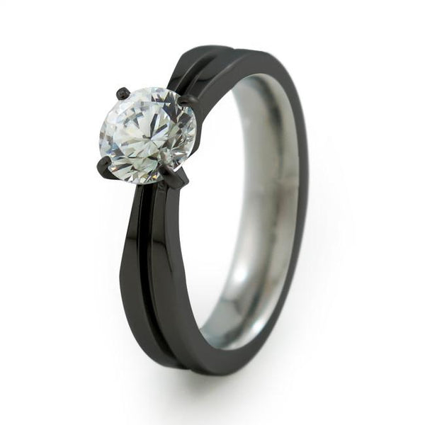 Electra Women's Titanium Engagement Ring and Wedding Band Set