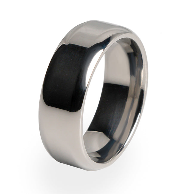 Men's 6mm Square Design Satin Brushed Titanium Ring | Titan Jewellery