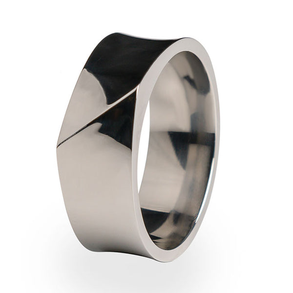 The Edge Titanium ring. A unique design perfect as a wedding ring or gift to yourself.
