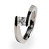 Tension setting diamond Titanium engagement ring for women