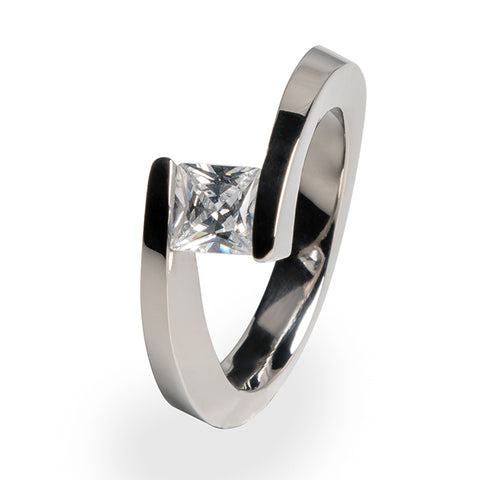 Etoile Princess Cut Diamond Titanium Ring (±0.75ct)