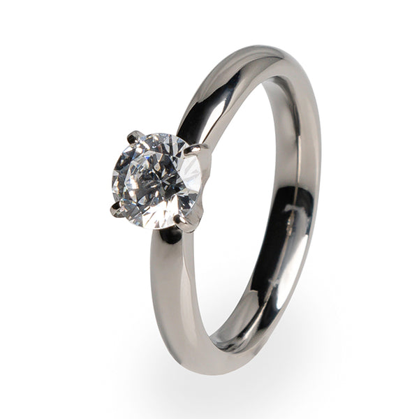 solitaire Titanium ring for women