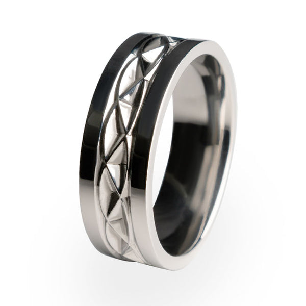 Hypnos Titanium ring. A stylish wedding ring made from aircraft grade titanium