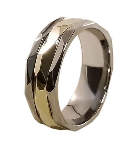 The Nugget Gold Inlay Titanium ring