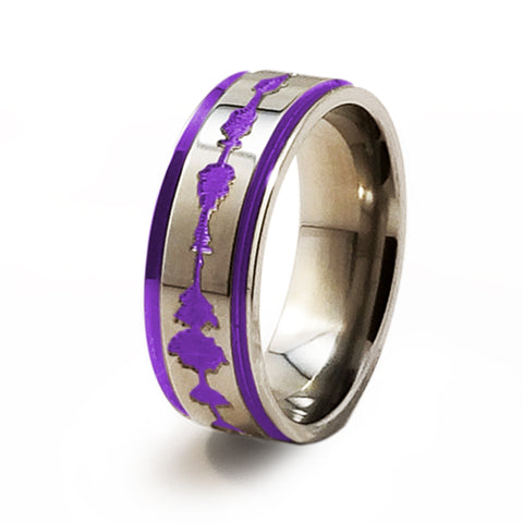 Soundwave Samurai purple Titanium Ring