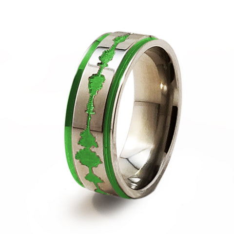 Soundwave Samurai Spring Green Titanium Ring