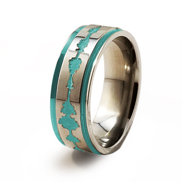 Soundwave Samurai Teal Titanium ring