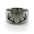 Mens Titanium Antler Ring set on a 12mm titanium band