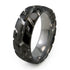 Black Titanium Tire Tread Ring Two Tone Silver