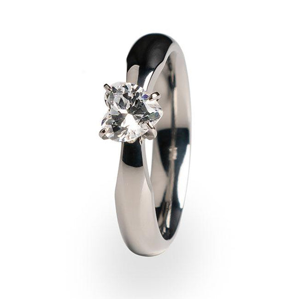 Aimee Women's Titanium Engagement Ring and Wedding Band Set