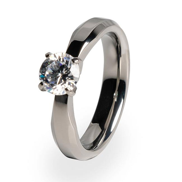 Artemis Women's Titanium Engagement Ring and Wedding Band Set