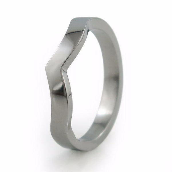 To Infinity Women's Titanium Engagement Ring and Wedding Band Set