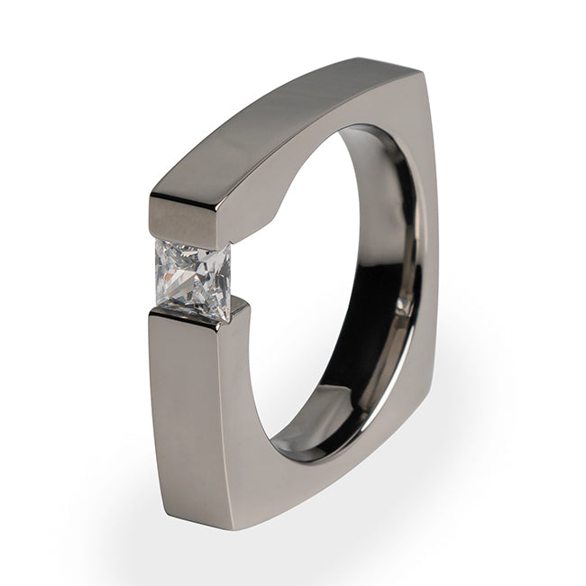 Ultima Tension Set Titanium Wedding Band Titanium Rings