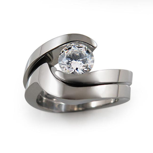 Stella 6mm (±0.90 ct) Diamond Titanium Ring