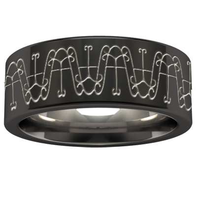 Custom Facia 2 tone with personalized carvings-none-Titanium Rings
