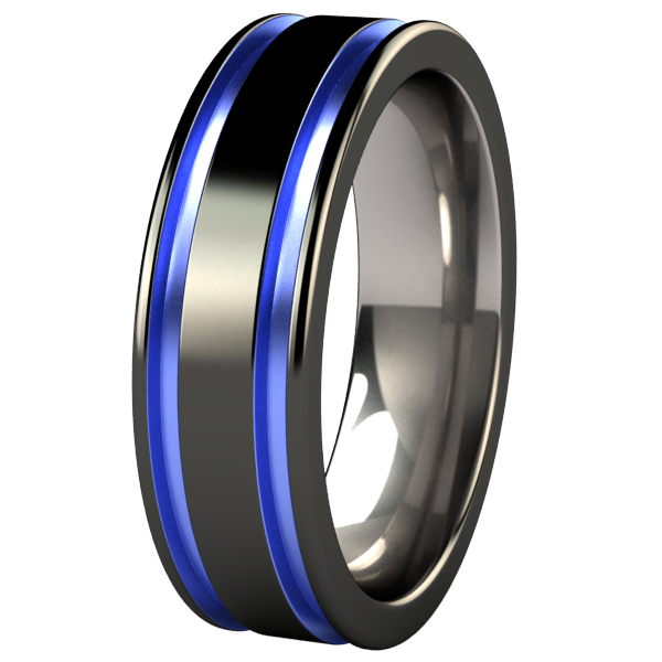 Abyss - Black & Colored-none-Titanium Rings