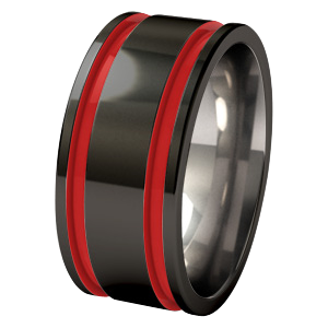 Abyss - Black & Enamelled-none-Titanium Rings
