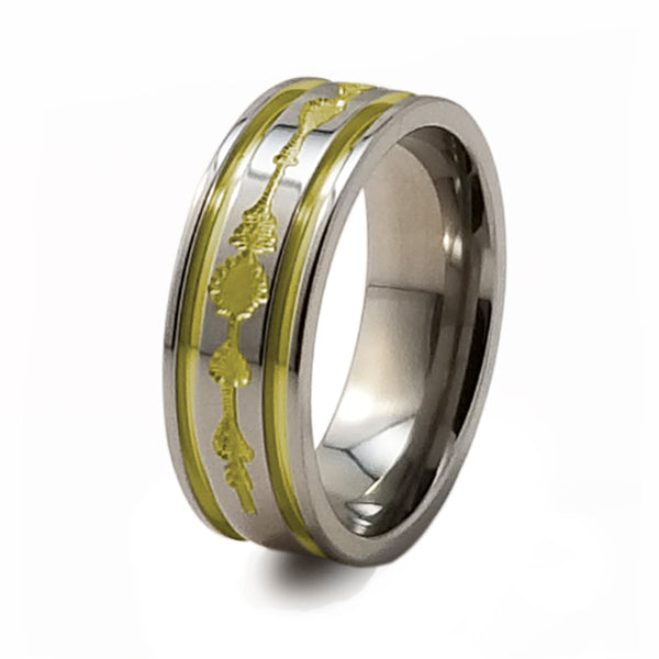Soundwave Abyss anodized gold Titanium Ring-Ring - Template 21-Titanium Rings