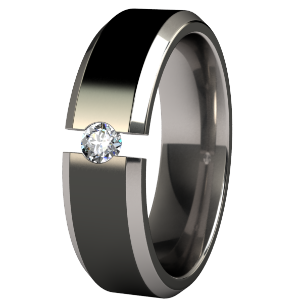 Apex Tension Set - Black Two Toned-none-Titanium Rings