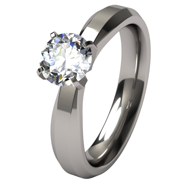 Artemis Solitaire Gem-none-Titanium Rings