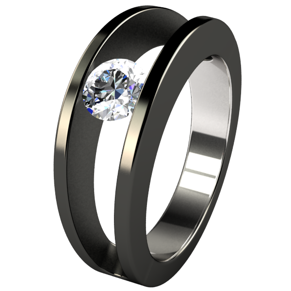 Black titanium engagement discount rings for her