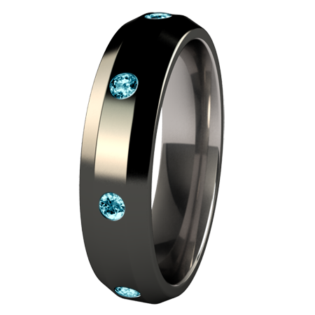 Custom Ascent Eternity Band with 8 Inset Gems - black-none-Titanium Rings