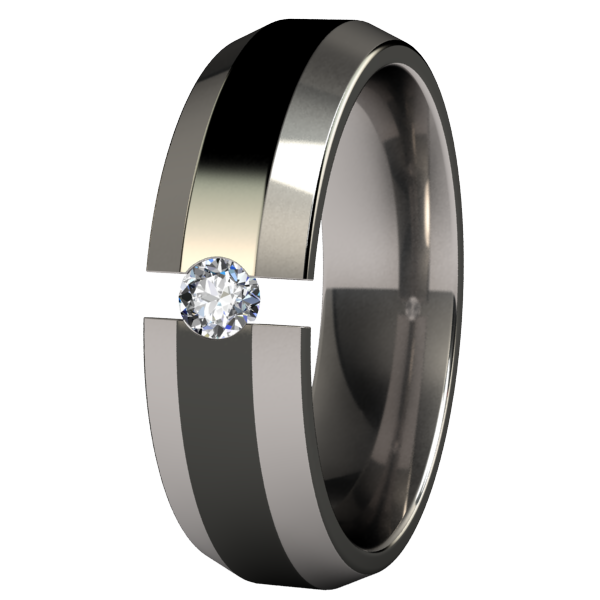 Ascent Tension Set - Black Two Toned-none-Titanium Rings