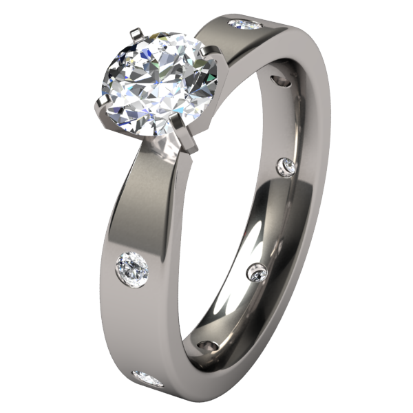 Asteria Diamond Solitaire-none-Titanium Rings