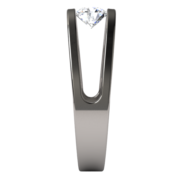 Atom Round Solitaire Gem-none-Titanium Rings