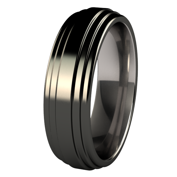 Aztec - Black-none-Titanium Rings