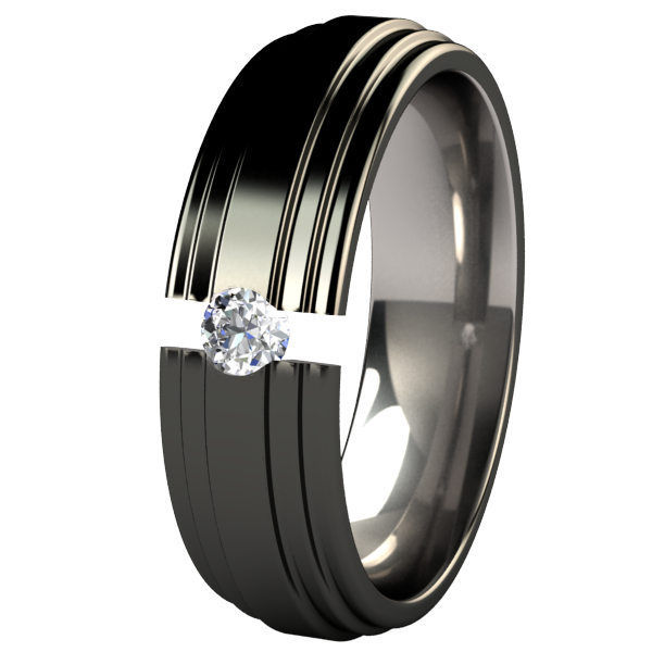 Aztec Black Tension Setting-none-Titanium Rings