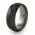 Black titanium ring with elegant serpentine design that is often seen in tattoos. 
