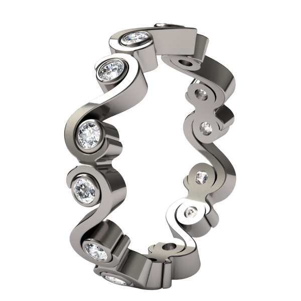 Cecilia Companion Inset Multi Stone Gem-none-Titanium Rings