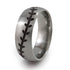 Baseball Titanium Ring Black Stitching-Daves 6 to 8mm no anodizing-Titanium Rings