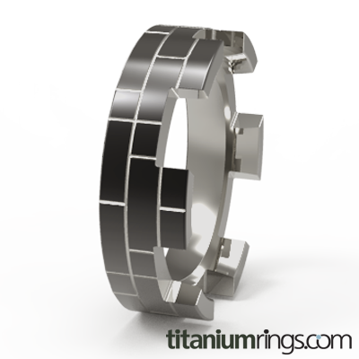 Bastion Black 2 tone-none-Titanium Rings