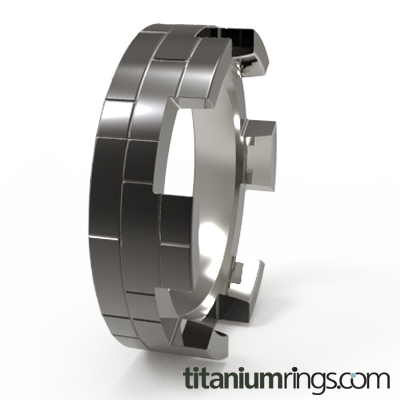 Bastion - Black-none-Titanium Rings