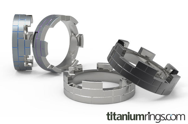 Bastion - Black-none-Titanium Rings